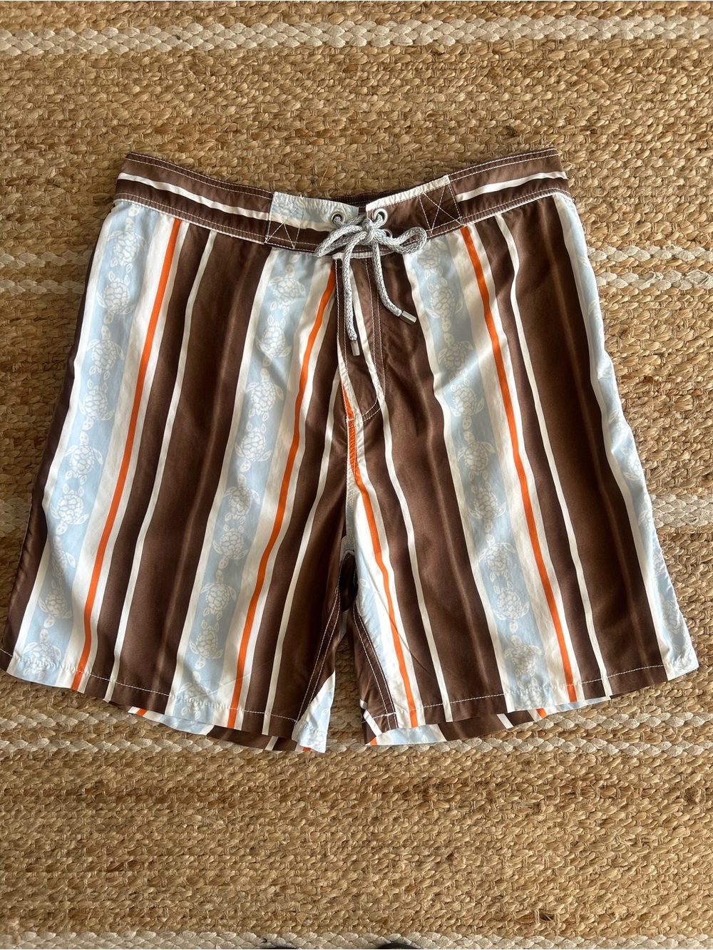 Vilebrequin Striped  Board Shorts Swim Trunks